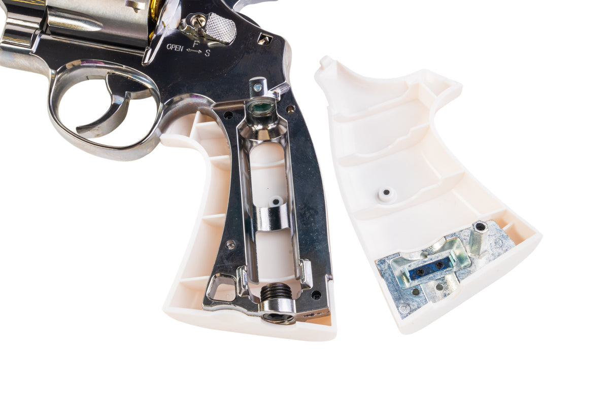 Umarex (WinGun) S&W 629 Trust Me Airsoft Revolver CO2 (White Grip, 6mm, Silver)