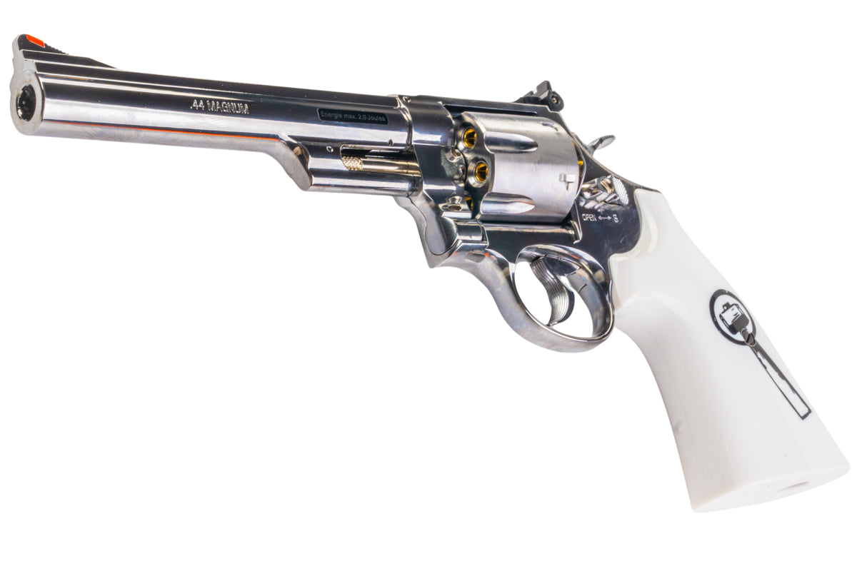 Umarex (WinGun) S&W 629 Trust Me Airsoft Revolver CO2 (White Grip, 6mm, Silver)