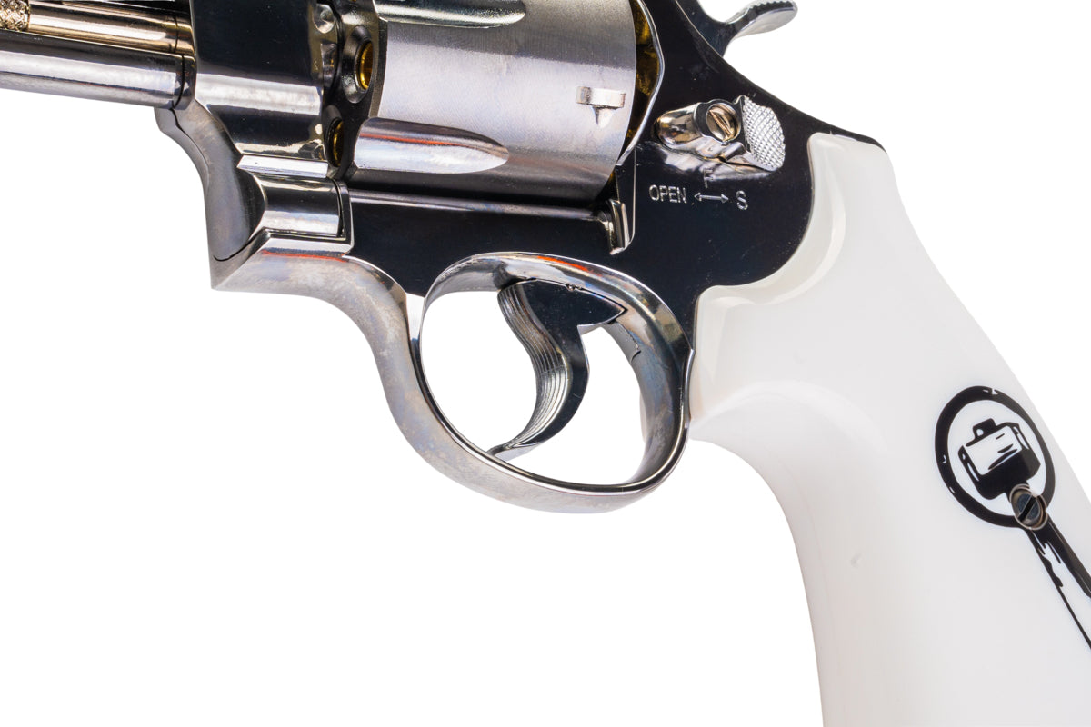 Umarex (WinGun) S&W 629 Trust Me Airsoft Revolver CO2 (White Grip, 6mm, Silver)