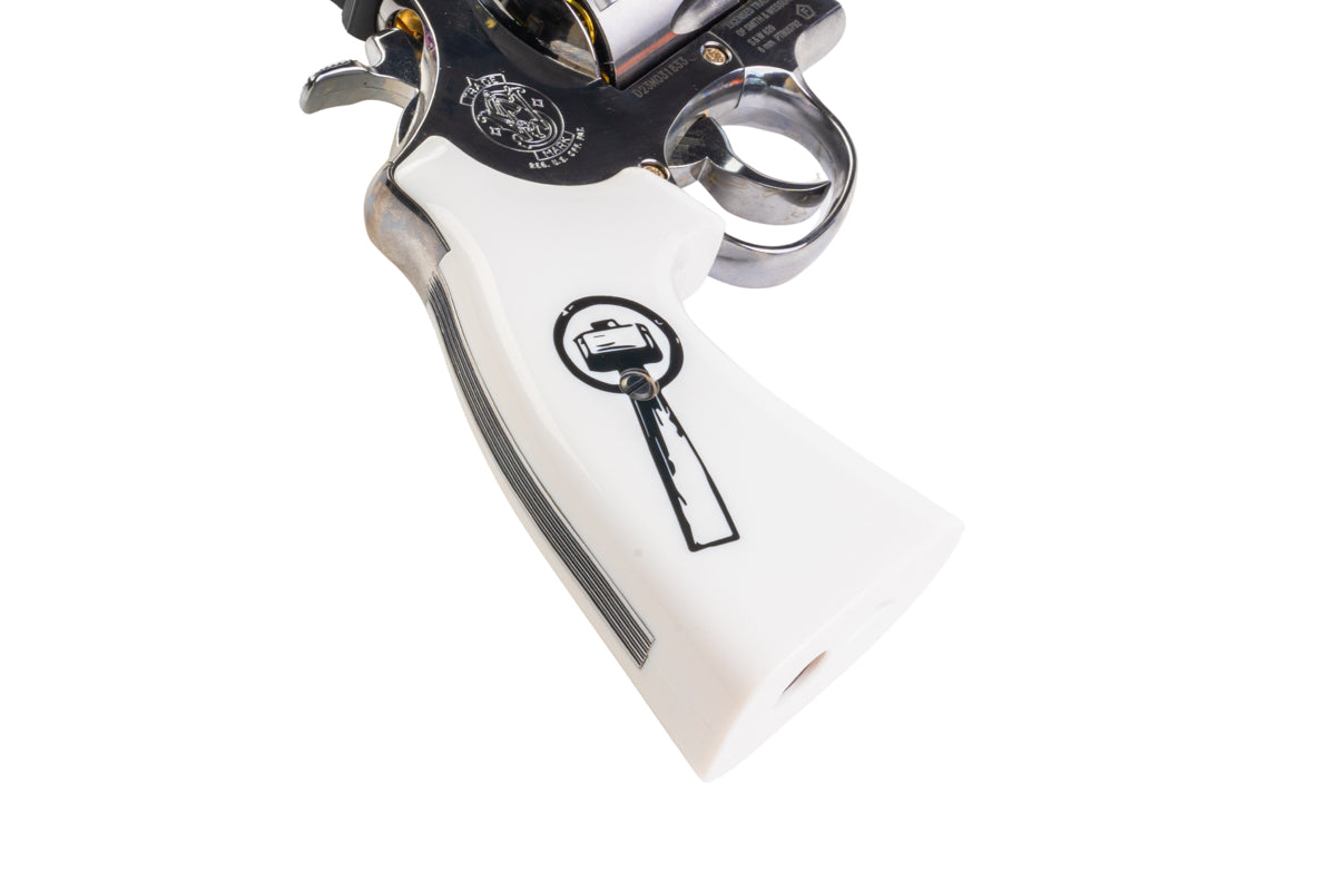Umarex (WinGun) S&W 629 Trust Me Airsoft Revolver CO2 (White Grip, 6mm, Silver)