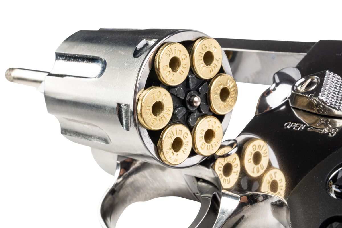 Gun Heaven (WinGun) 731 Sheriff M36 2.5 inch Co2 Revolver (Black Grip/ Silver)