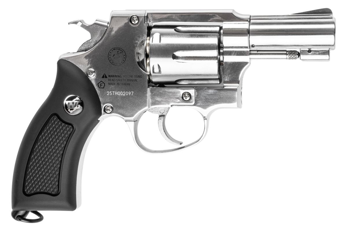 Gun Heaven (WinGun) 731 Sheriff M36 2.5 inch Co2 Revolver (Black Grip/ Silver)