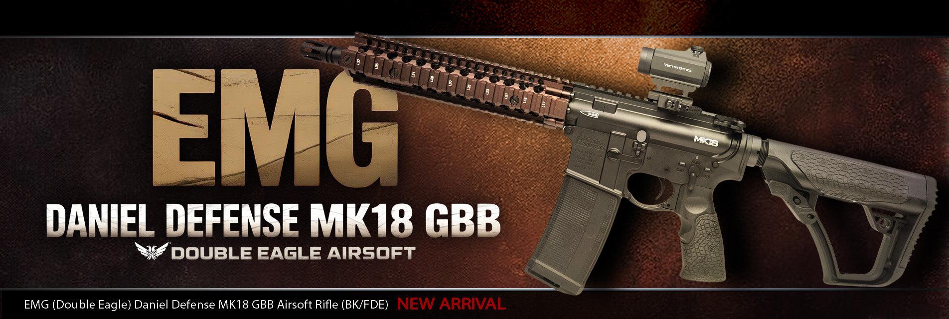 EMG (Double Eagle) Daniel Defense M4A1 RIS II GBB Airsoft Rifle (BK/FDE) 