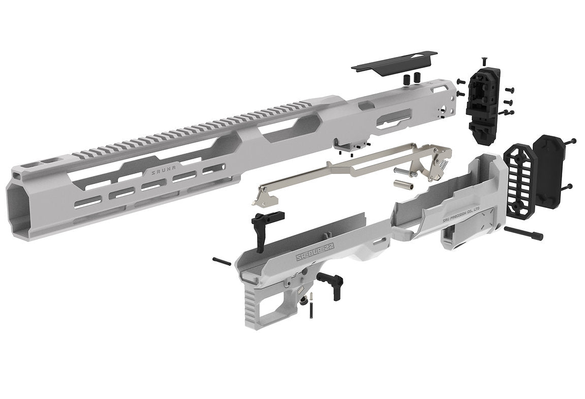 SRU SRUNA-22 bullpup chassis Kit For RUGER 10/22, KJ-WORKS KC02 (White)