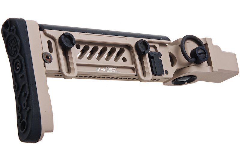 5KU PT-5 Side Folding Stock For GHK AKM GBB Airsoft Guns (TAN