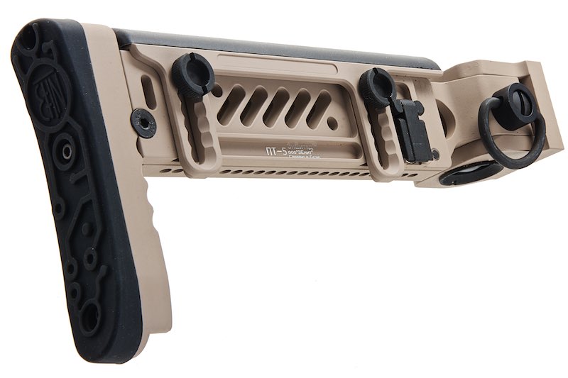 5KU PT-5 Side Folding Stock For Tokyo Marui AKM GBB Airsoft Guns (TAN)