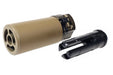5KU Metal Dummy Short Warden Blast Diffuser W/ Flash Hider (14mm CCW, Tan)