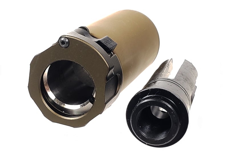 5KU Metal Dummy Short Warden Blast Diffuser W/ Flash Hider (14mm CCW, Tan)