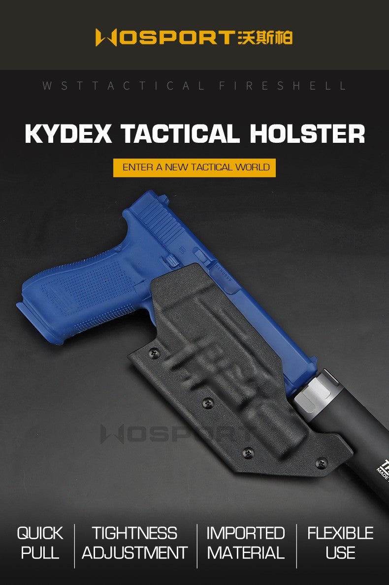 WoSport Lightweight Kydex Tactical Holster (Type-2) for M9/CZ P-01/SP-01/P07/P09 w/ X300 Flashlight