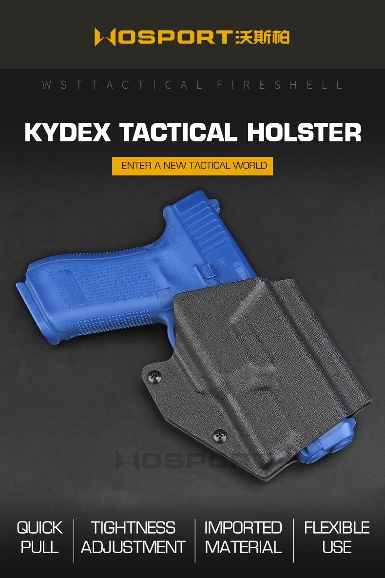 WoSport Lightweight Kydex Tactical Holster for G17/19/19X/45 with XC1 Flashlight