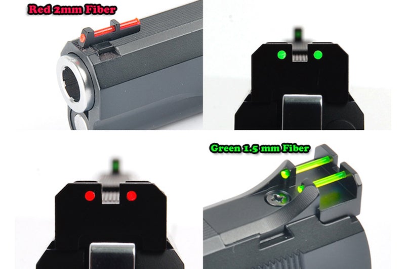 AIP Adjustable Alumimun Front and Rear Sight (Fiber) Ver.2 For TM Hi-Capa 5.1