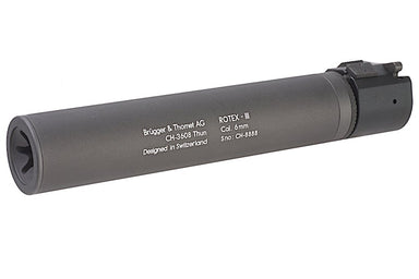 ASG (B&T) ROTEX - III C Barrel Extension Tube With Flash Hider (14mm CCW/ Long/ Grey)
