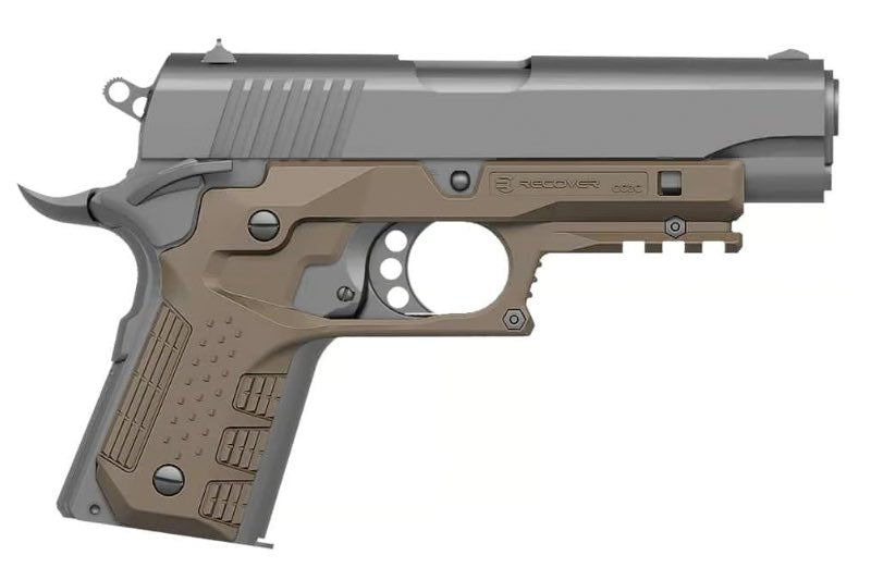 Recover Tactical CC3C Grip and Rail System For Compact 1911 (Officer's Sized) - Tan
