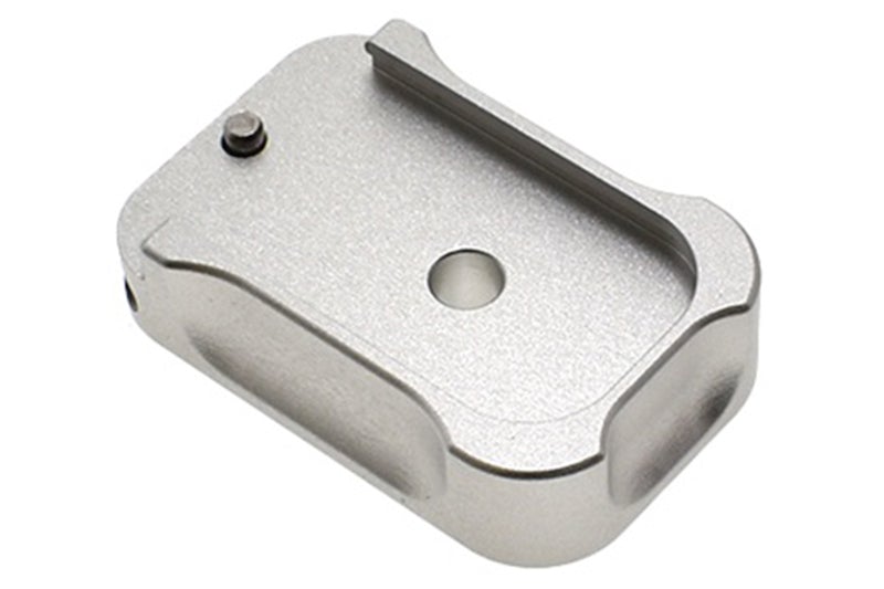 COWCOW Technology Aluminum CNC Tactical Magbase for Marui Model GBB Pistol (Silver)