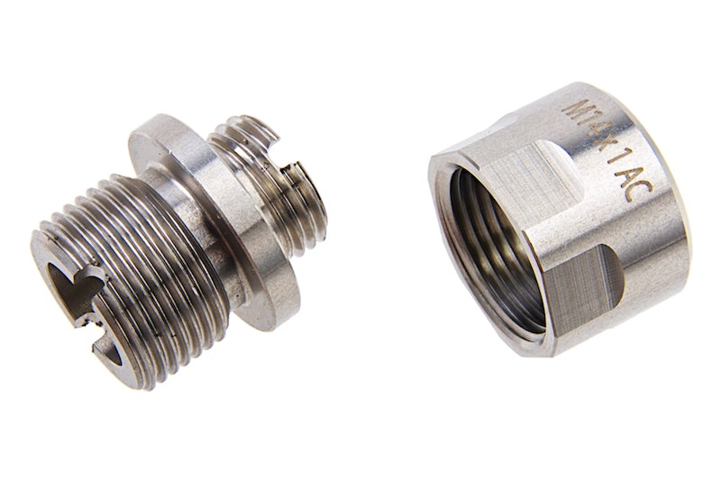COWCOW Technology A01 Stainless Steel Silencer Adapter (11mm CW to 14mm CCW, Silver)