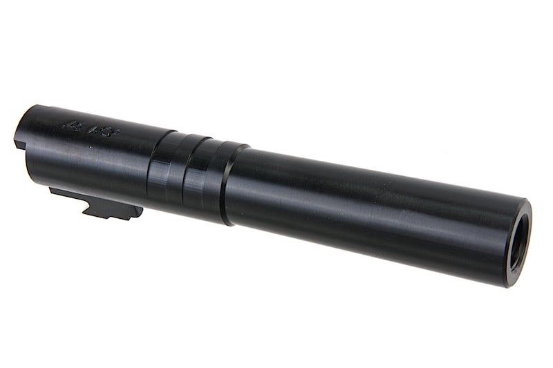 COWCOW Technology Stainless Steel Threaded Outer Barrel for Tokyo Marui Hi-Capa 4.3 GBB Series (.45 marking)