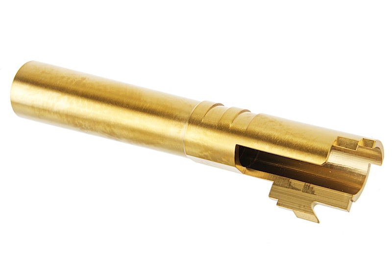 COWCOW Technology Stainless Steel Threaded Outer Barrel for Tokyo Marui Hi-Capa 4.3 GBB Series (.45 marking) (Gold)