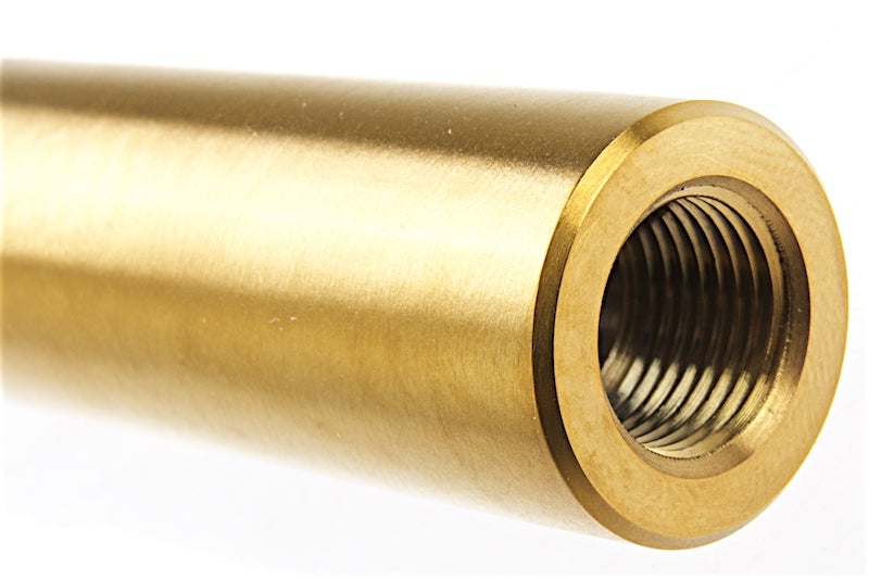 COWCOW Technology Stainless Steel Threaded Outer Barrel for Tokyo Marui Hi-Capa 4.3 GBB Series (.45 marking) (Gold)