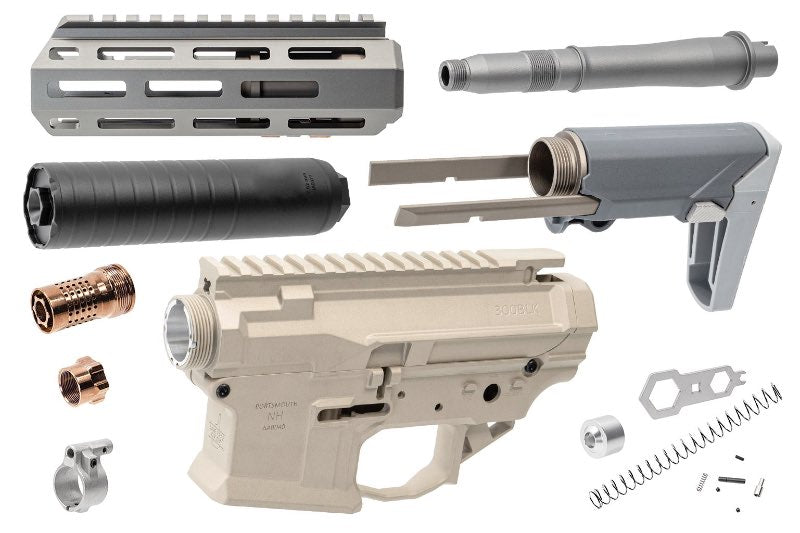 C&C Tac CNC Aluminum SBR 300 Blackout Style Conversion Kit For Tokyo Marui MWS GBB Rifle (Limited Edition)