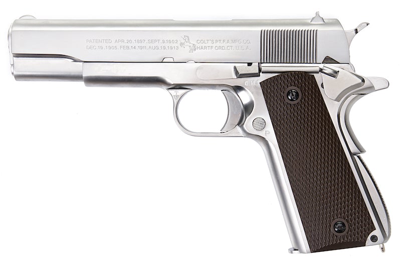 Cybergun (WE) Colt 1911 GBB Pistol (Silver) - eHobbyAsia