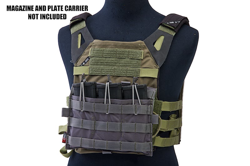 Crye Precision (By ZShot) AVS / JPC Molle Front Flap w/ Flat M4 Pouches (Grey)
