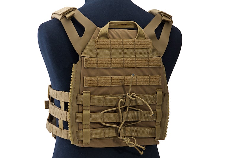 Crye Precision (By ZShot) Jumpable Plate Carrier JPC 2.0 w/ Flat M4 Molle Front Flap (M Size / Coyote Brown)