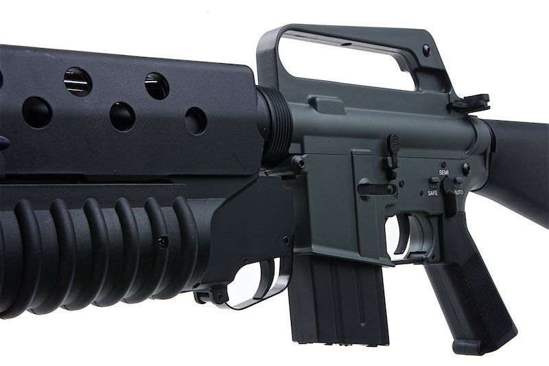 E&C M16A1 AEG Airsoft Rifle with M203 Grenade Launcher (QD 1.5 Gearbox)