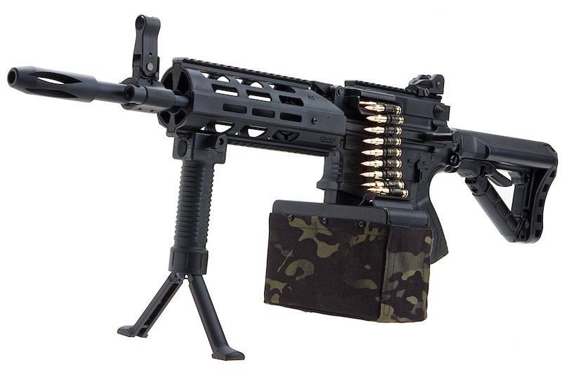 G&G CM16 LMG Stealth AEG Rifle
