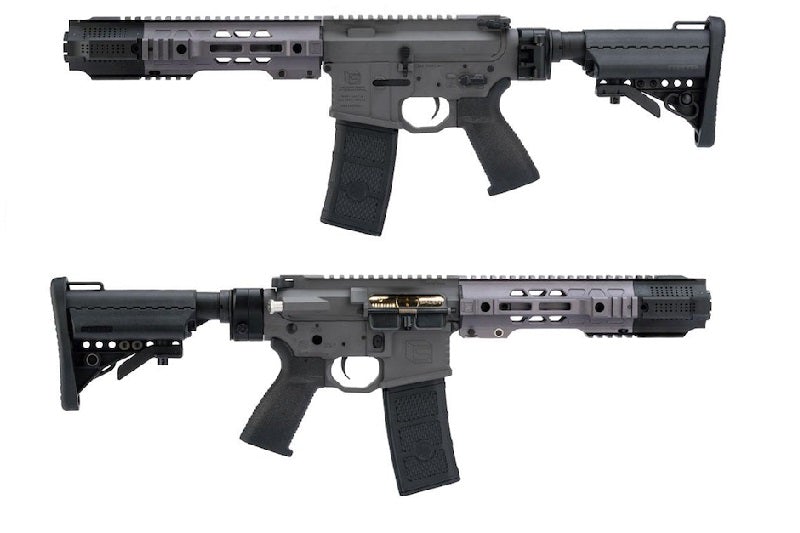 EMG (G&P) Salient Arms Licensed GRY AR15 (M4) CQB AEG Rifle (Folding Stock/ Gray)