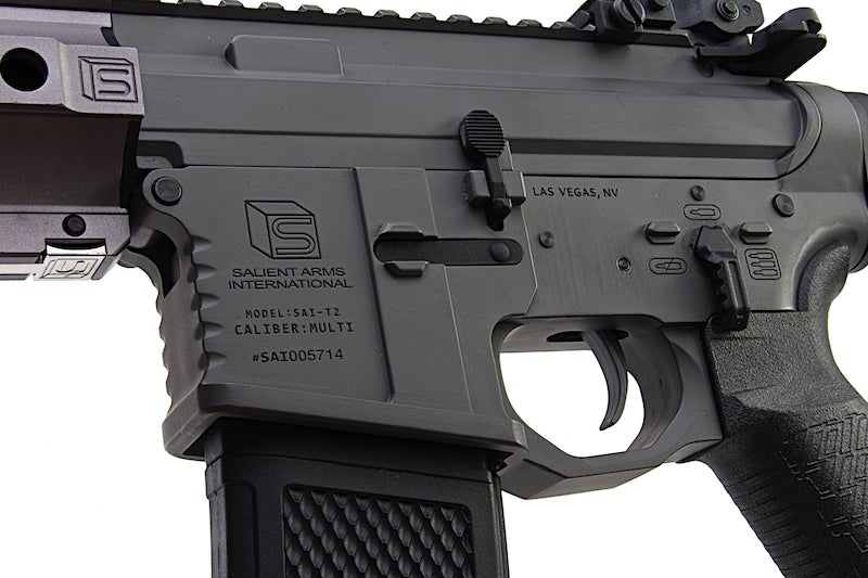 EMG (G&P) Salient Arms Licensed GRY AR15 (M4) CQB AEG Rifle (Folding Stock/ Gray)