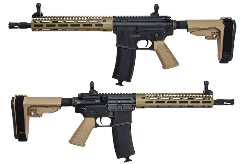 EMG (King Arms) 10.5inch Troy Industries RIS SOCC M4 AEG Airsoft Rifle (DE)