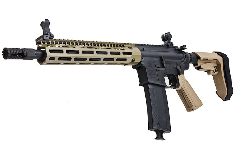 EMG (King Arms) 10.5inch Troy Industries RIS SOCC M4 AEG Airsoft Rifle (DE)