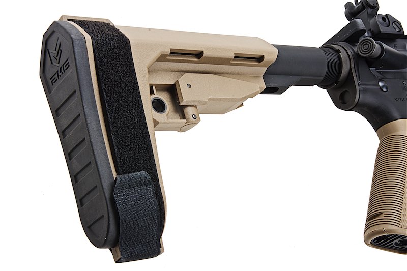 EMG (King Arms) 10.5inch Troy Industries RIS SOCC M4 AEG Airsoft Rifle (DE)