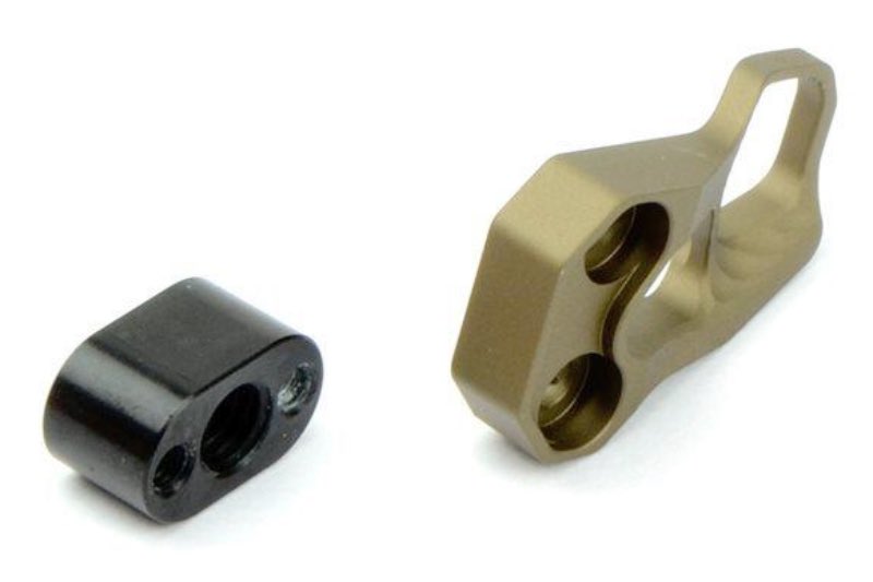 Guns Modify CNC Aluminum Magazine Release Extension for WA GBB Rifle ACC XMR Airsoft Guns (FDE)