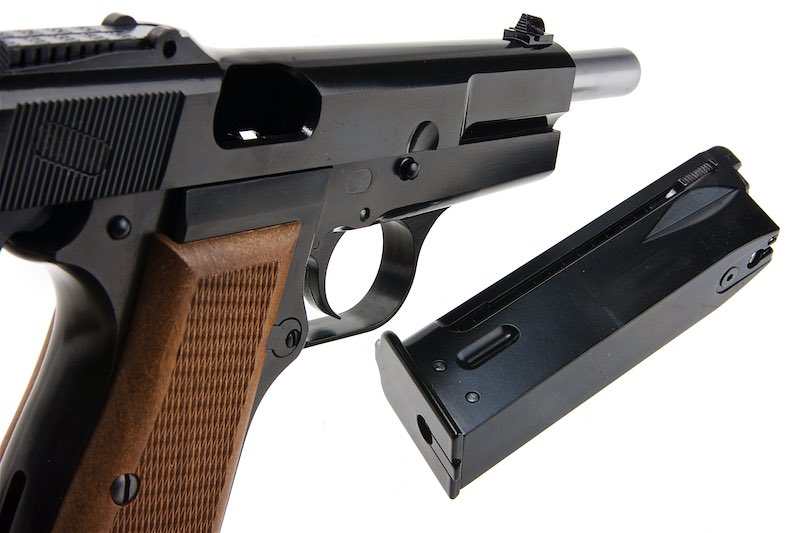 WE New Browning Hi Power MK1 w/ Stock Airsoft GBB Pistol