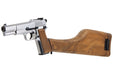 WE New Browning Hi Power MK1 w/ Stock Airsoft GBB Pistol (Silver)