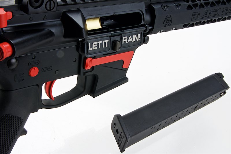 EMG TWS Black Rain Ordnance 9mm Carbine GBB Rifle Airsoft Guns (Black/ Red)