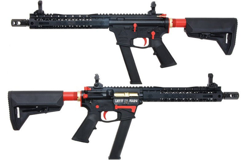 EMG TWS Black Rain Ordnance 9mm Carbine GBB Rifle Airsoft Guns (Black/ Red)