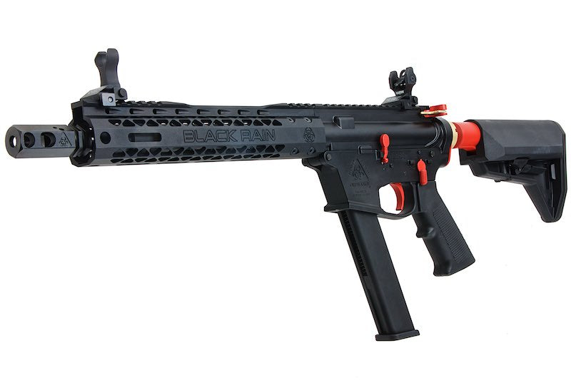 EMG TWS Black Rain Ordnance 9mm Carbine GBB Rifle Airsoft Guns (Black/ Red)