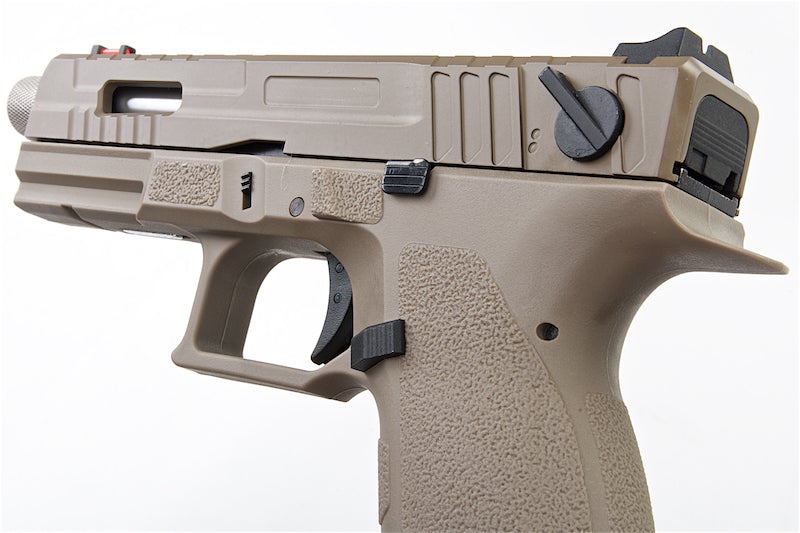 KJ Works KP-13F Full Auto Metal Slide GBB Pistol (w/ Thread Barrel & Cap/ TAN)