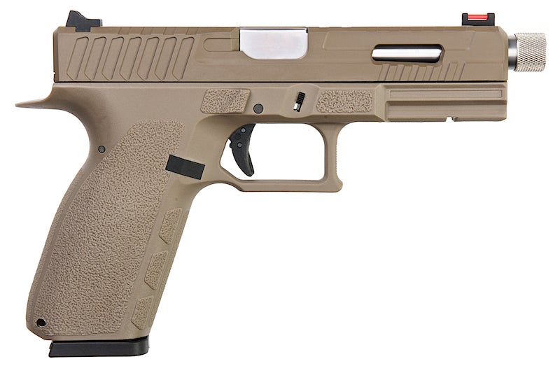 KJ Works KP-13F Full Auto Metal Slide GBB Pistol (w/ Thread Barrel & Cap/ TAN)