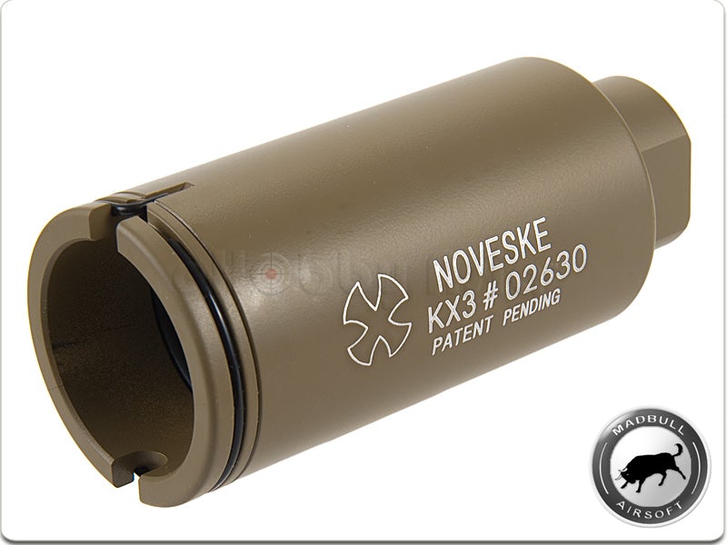 Madbull Noveske KX3 Adjustable Amplifier Flash Hider (Tan / 14mm CCW)