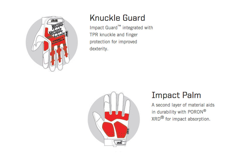Mechanix Wear Gloves M-Pact (Black / Red / XL Size)