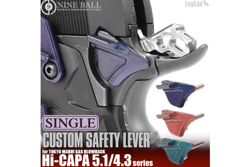 Nine Ball ZANSHIN Single Safety Lever for Marui Hi-Capa 5.1/4.3/Gold Match GBB Pistol (Murasaki Purple)