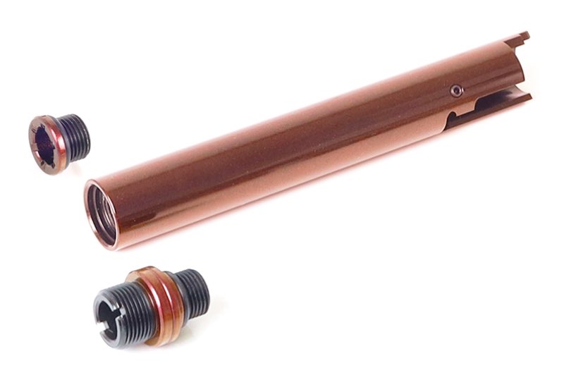 Nine Ball '2Way Fixed' Non-Recoiling ZANSHIN Series Outer Barrel For Marui Hi-Capa 5.1 (Kurenai Red)