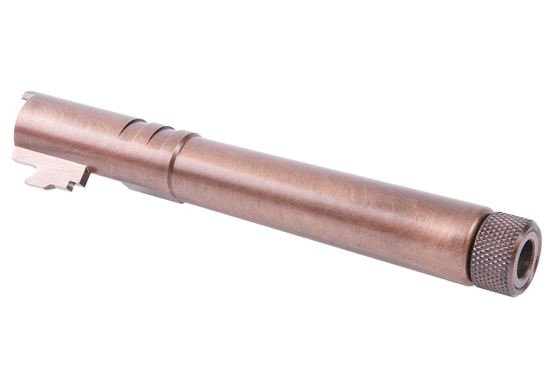 Airsoft Masterpiece Stainless Steel Fix Outer Barrel w/ Thread Adaptor for Marui Hi-Capa 5.1 GBB Pistol (Copper)