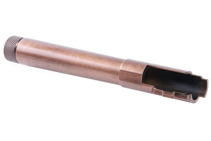 Airsoft Masterpiece Stainless Steel Fix Outer Barrel w/ Thread Adaptor for Marui Hi-Capa 5.1 GBB Pistol (Copper)