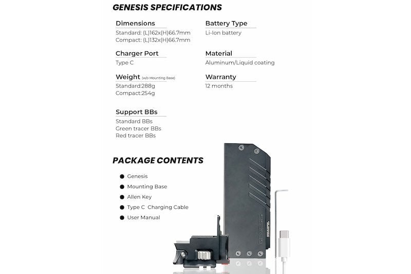 ACETECH Genesis Bifrost Tracer Unit (Standard) for Glock 19 GBB