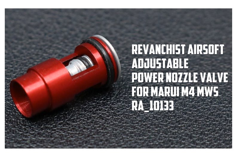 Revanchist Airsoft Adjustable Power Nozzle Valve For Marui MWS Airsoft GBB (Red)