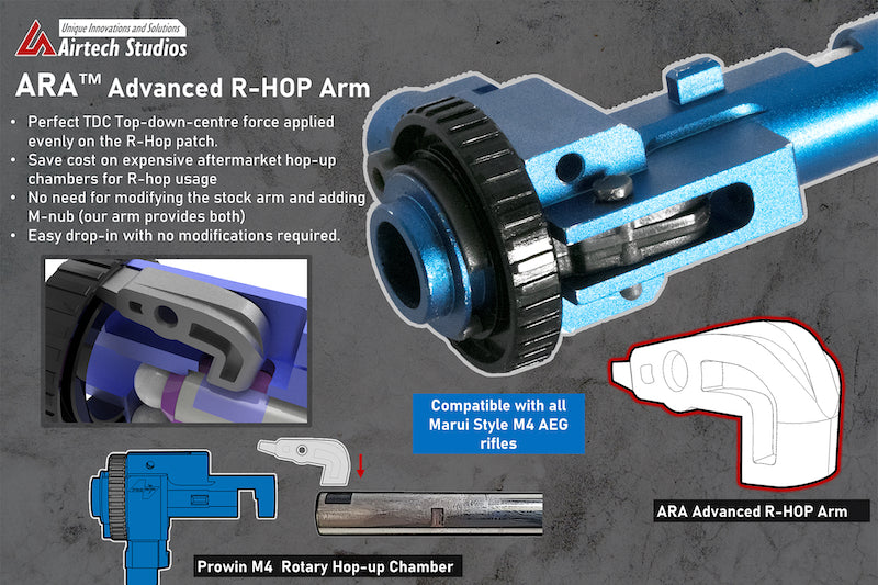 Airtech Studios ARA Advanced Modified R-Hop Arm for Prowin M4 Rotary Hop-up Chamber